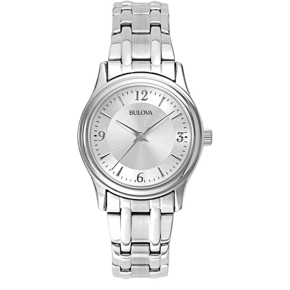 NWT Bulova Silver-Tone Dial Stainless Steel Quartz Ladies Watch 96L005